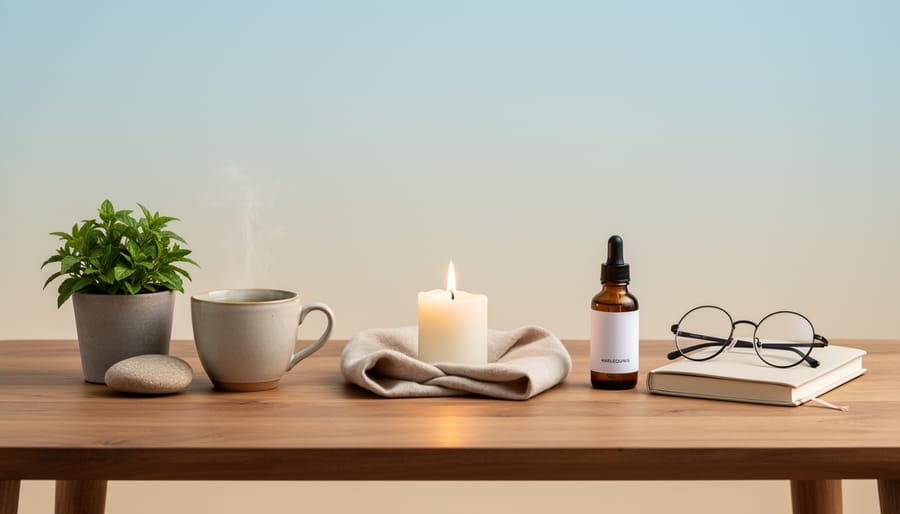 Harlequin CBD flower displayed in a balanced still life with natural wooden elements